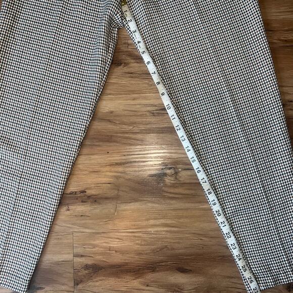 Vintage 35th & 10th Houndstooth Print Brown Black Cream High Rise Dress Pants 9 - Picture 3 of 8